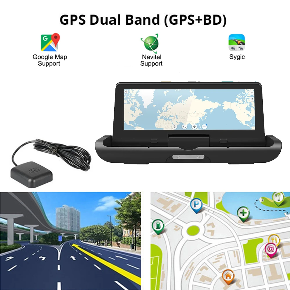 4G Автомобильный видеорегистратор 8," ips автомобильная видеокамера FHD 1080P Dash Cam gps навигатор Android ADAS двойной объектив ночного видения Автомобильный видеорегистратор