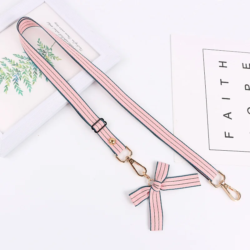 Pink Модный корейский бантик через плечо шнурок для сотового телефона шейный ремешок для сумки ID Держатель карты iPhone huawei samsung веревка - Цвет: Pink