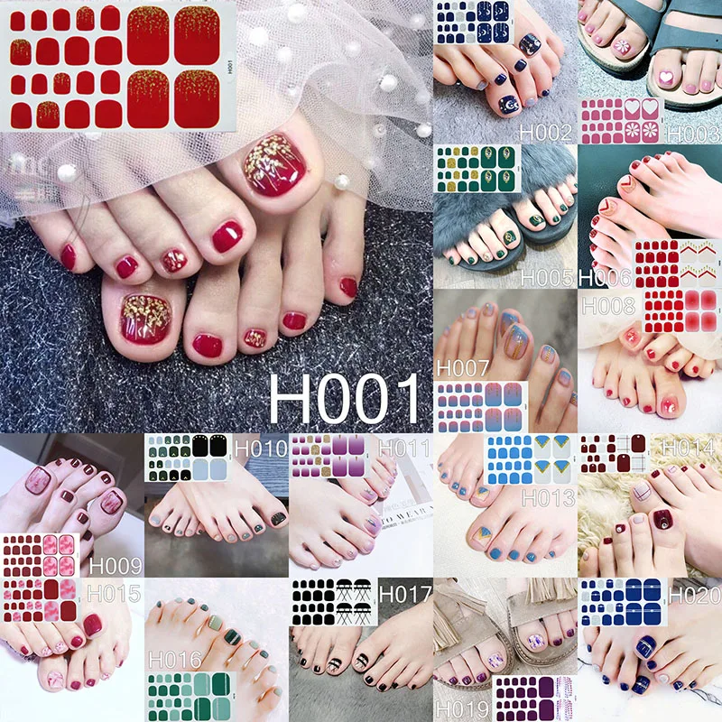 

LADY KINDOM DIY 3D Toenail Stickers Heart Grids Pattern Toenail Strips Waterproof Nail Patch Environmental Toenail Foils Wraps
