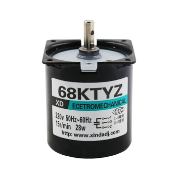 

68 Micro Low-speed Permanent Magnet Synchronous AC Motor Slow Forward and Reverse Pony V Gear Reducer Motor 68KTYZ 220v IE 2 28W