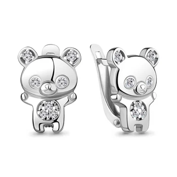 

Children AQUAMARINE earrings with cubic zirconia, silver 925