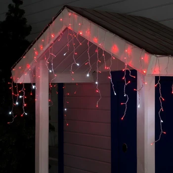 Slinger "Fringe" 3 Х 0.6 M, IP44, Transparante Draad, 160 Led, Rode Gloed, wit Flickering, 220 V Garland Voor Home Home Decor Decoratie Slinger "Fringe" 3 Х 0.6 M, IP44, Transparante Draad, 160 Led, Rode Gloed, wit Flickering, 220 V Garland Voor Home Home Decor Decoratie