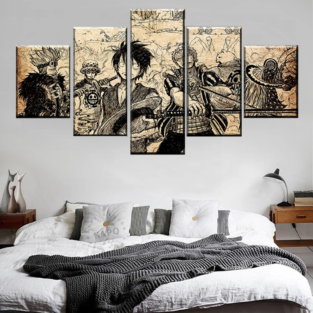 Высококачественный холст печать комикс 5 панелей художественная фигурка рамка