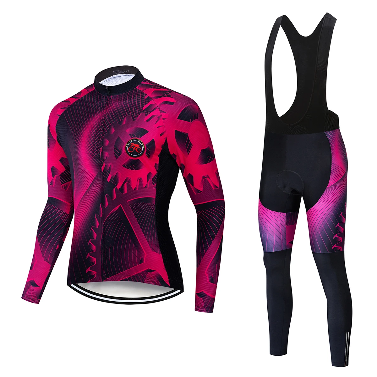 cycling set 12 Teleyi Велоспорт Джерси Набор Весна с длинным рукавом велосипед одежда гоночная велосипедная одежда Велоспорт набор Майо Ropa Ciclismo Hombre - Цвет: cycling set 12