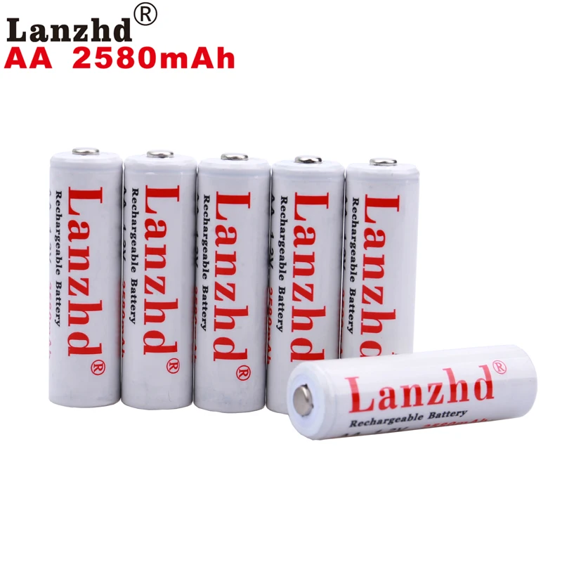 

6PCS battery AA 1.2V primary aa battery Pro AA 2580mAh 1.2 V NI-MH For flashlight toy preheated rechargeable battery AA 1.2V