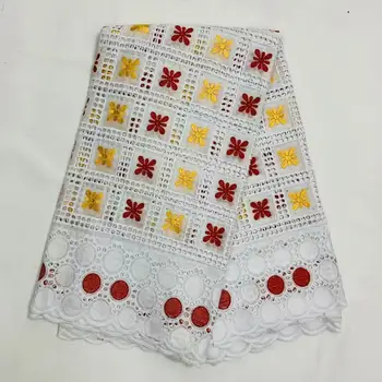 

2020 Latest White Nigeria Swiss Lace High Quality Swiss Voile Laces Switzerland Cotton African Dry Lace Fabric For Man Women