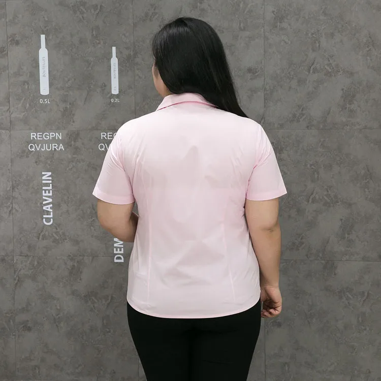 Ropa mujer talla grande 4xl 5xl 6xl женская блузка летняя OL белая рубашка офисные женские топы размера плюс Рабочая Рубашка с v-образным вырезом M281