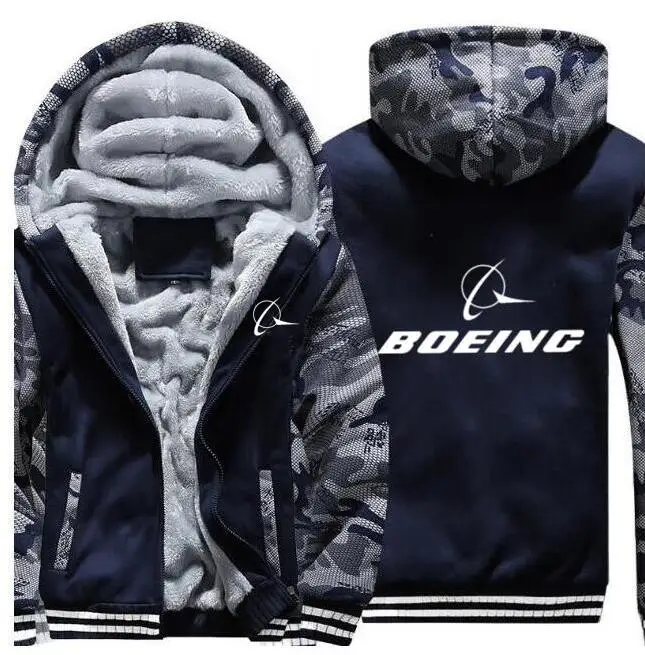 Мужская осенняя и зимняя куртка с капюшоном для пилота BOEING, спортивная куртка с капюшоном на молнии, утолщенная камуфляжная куртка