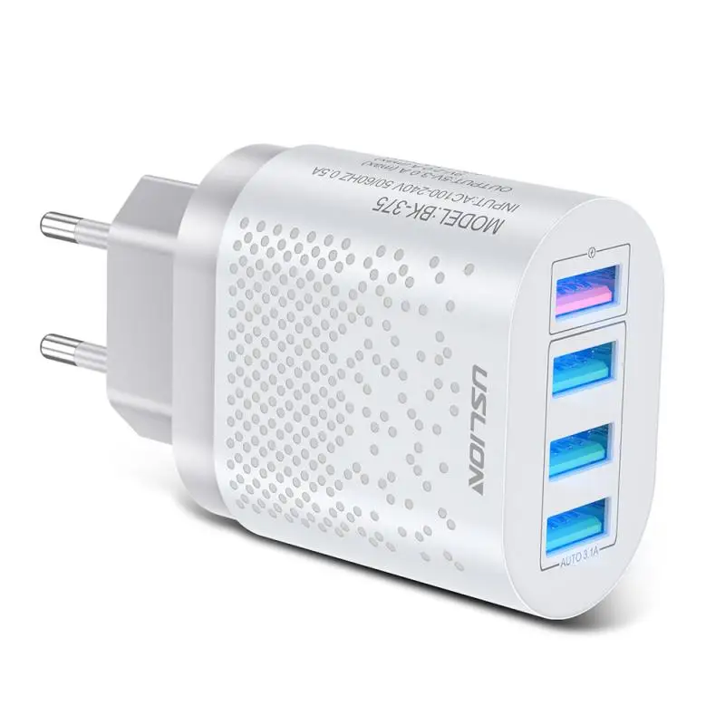 quick charge 3.0 EU/US Plug USB Charger 3A Quik Charge 3.0 Mobile Phone Charger For iPhone 11 Samsung Xiaomi 4 Port 48W Fast Wall Chargers quick charge 3.0