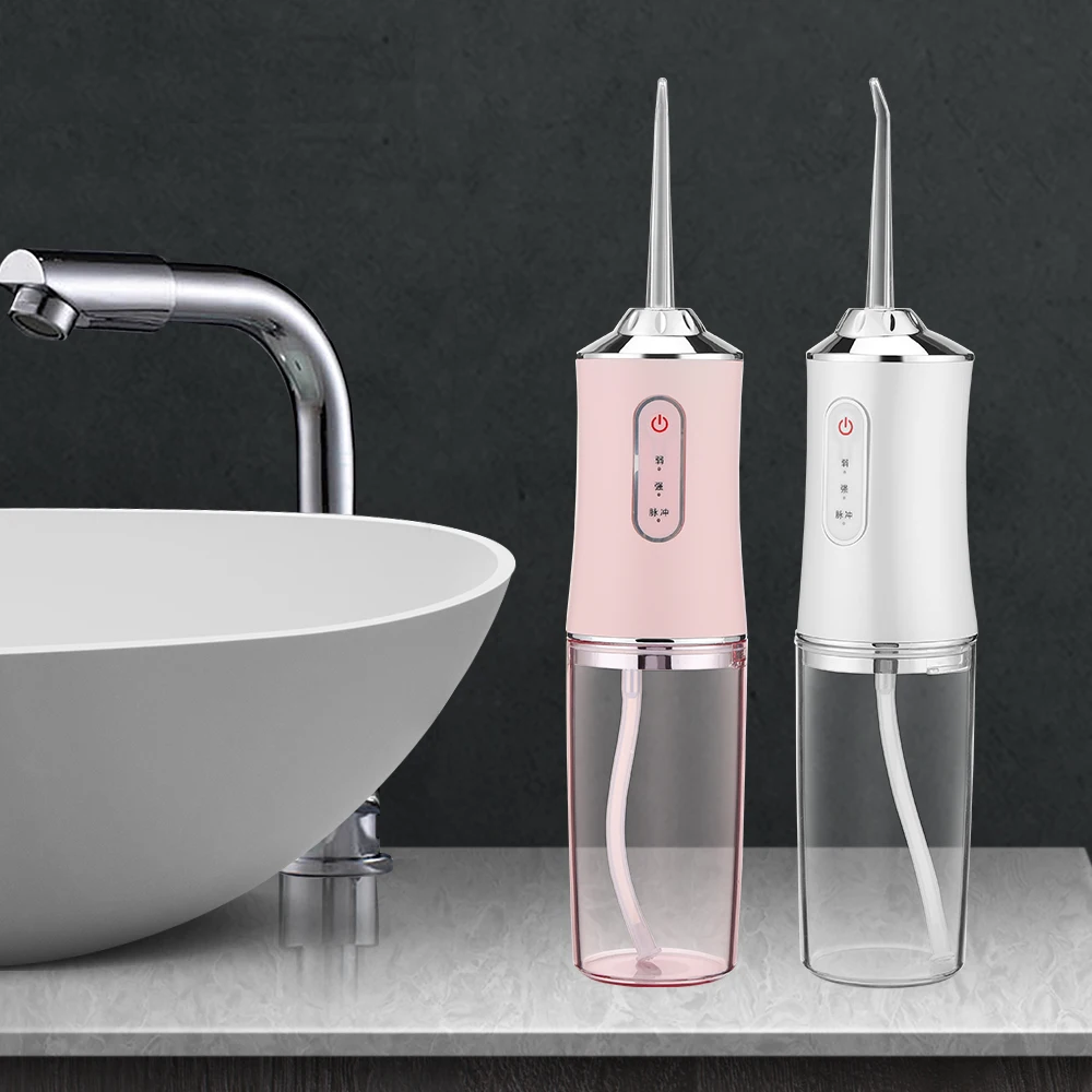 Oral Irrigator Dental Water Flosser 220ML 4 Nozzle Tartar Remover Teeth Whitening Cleaner USB Rechargeable oral irrigator dental cleaner water flosser