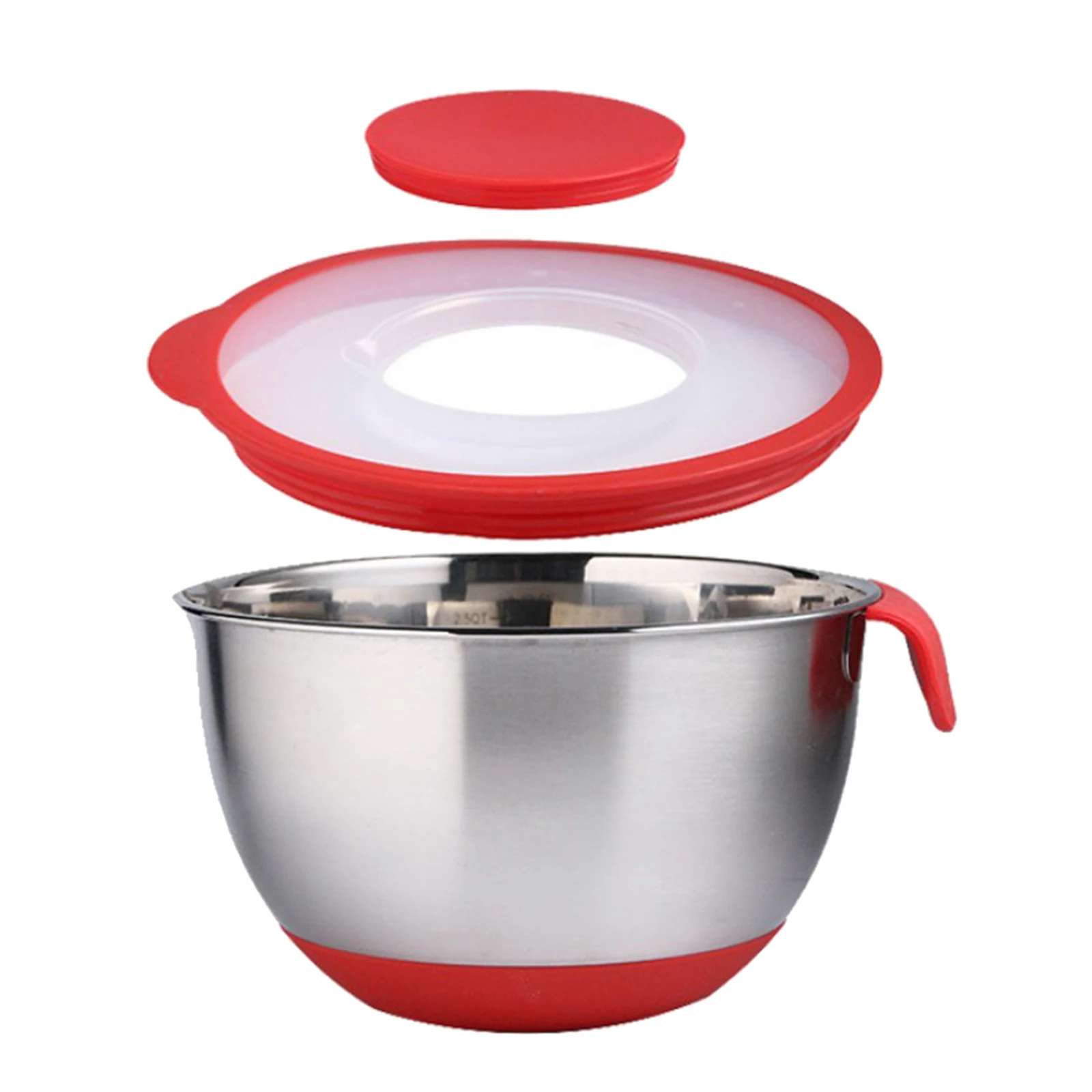 Anti-slip Mixing Bowls Stainless Steel Nesting Bowls Set with Lid & Bottom, Cooking Supplies