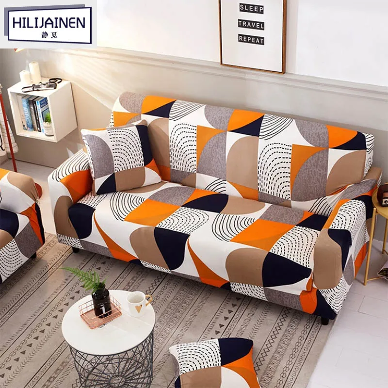 

HJ Spandex Elastic Universal Sofa Cover 2 and 3 Seat Slipcover Geometric Protector Stretch Loveseat Armchair Couch Case Living