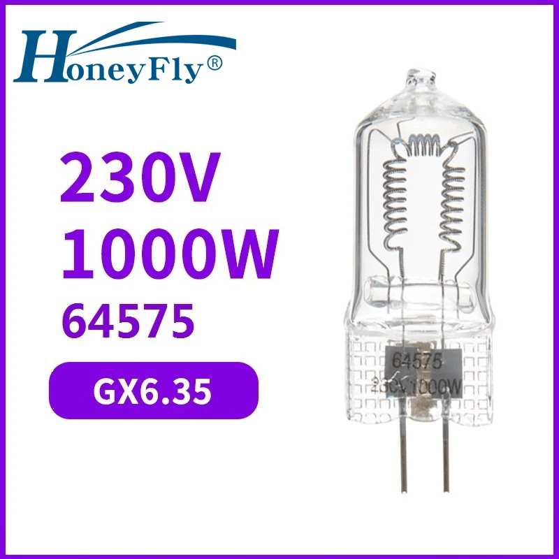 HoneyFly 64575 GX6.35 Halogen Lamp 230V 1000W Warmwhite Bulb Clear Crystal Light Optical Instruments Stage Studio | Лампы и освещение