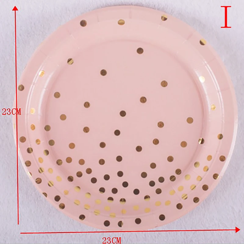 I Plate Cup Napkins knife forks Star Colorful Gold Disposable tableware for baby birthday party Wedding Christmas ramadan deco - Цвет: I