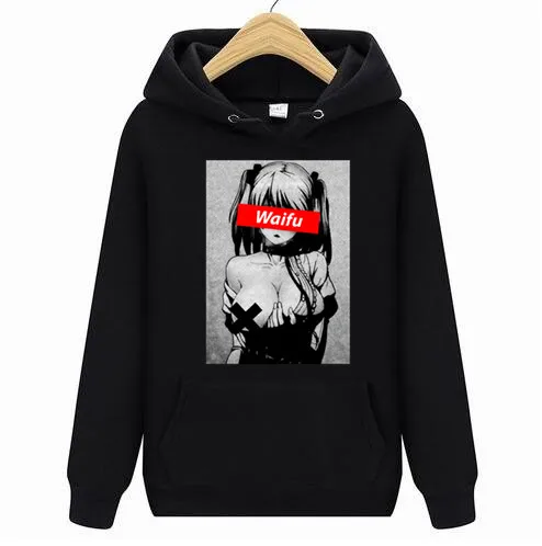 Толстовки с капюшоном из материала Waifu толстовки Otaku Lewd Hentai милая девушка аниме