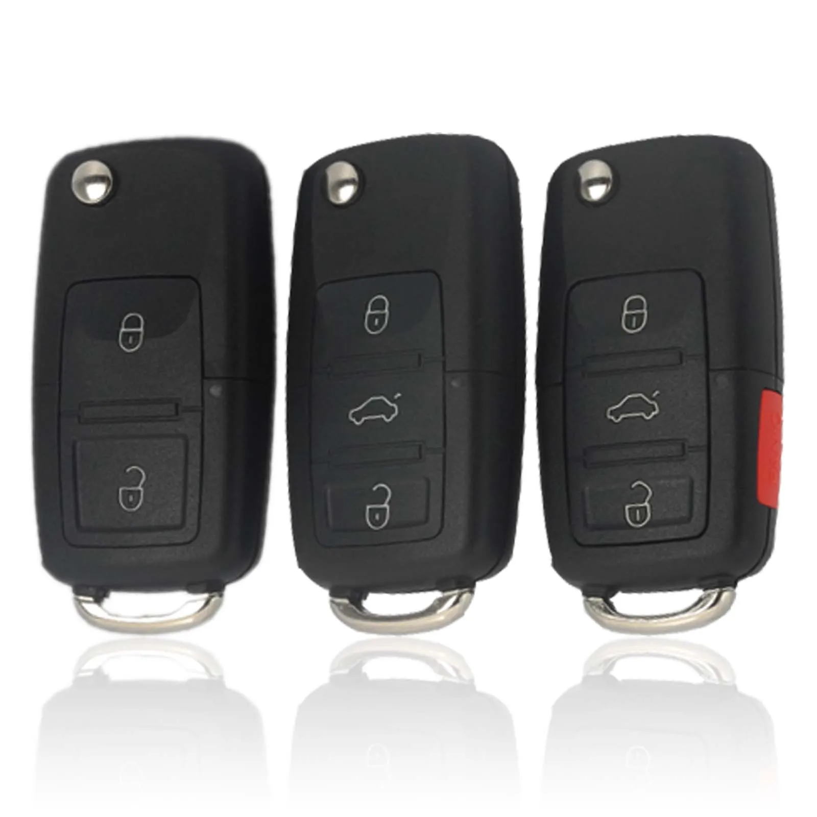 Jingyuqin 10 шт. дистанционный флип Автомобильный ключ для Volkswagen VW Jetta Passat Polo B5 B6 Golf 7 Touran Bora Beetle Skoda Seat 2/3/4BT
