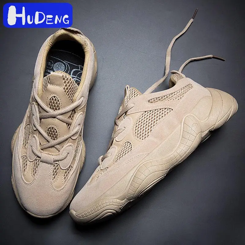 

HUDENG Men's sneakers 2019 Breathable Mesh Shoes Sneakers Spring New Korean Men's Shoes Fashion Old Shoes black High quality INS