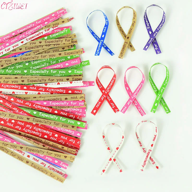 

100pcs Candy Color Wire Metallic Twist Ties Wedding Party Cookies Candy Bags Baking Packaging Ligation Dessert Sealing Twist Tie