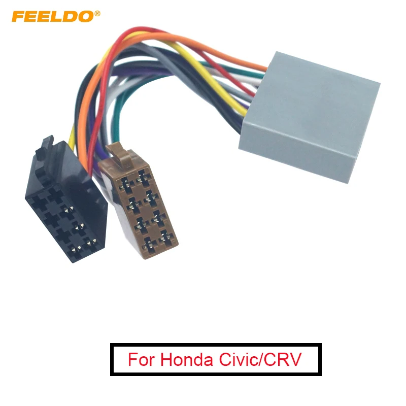 FEELDO 5 шт. автомобильный адаптер жгут проводов для Honda Civic/CRV/Accord/Jazz CD радио проводки преобразования в ISO разъем# AM6230