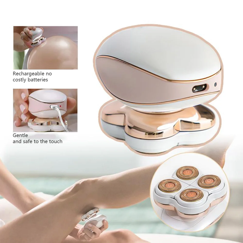 

USB Rechargeable Electric Epilator Portable Four-Head Hair Removal Instrument Painless Body Leg Hair Removal Device Dropshipping
