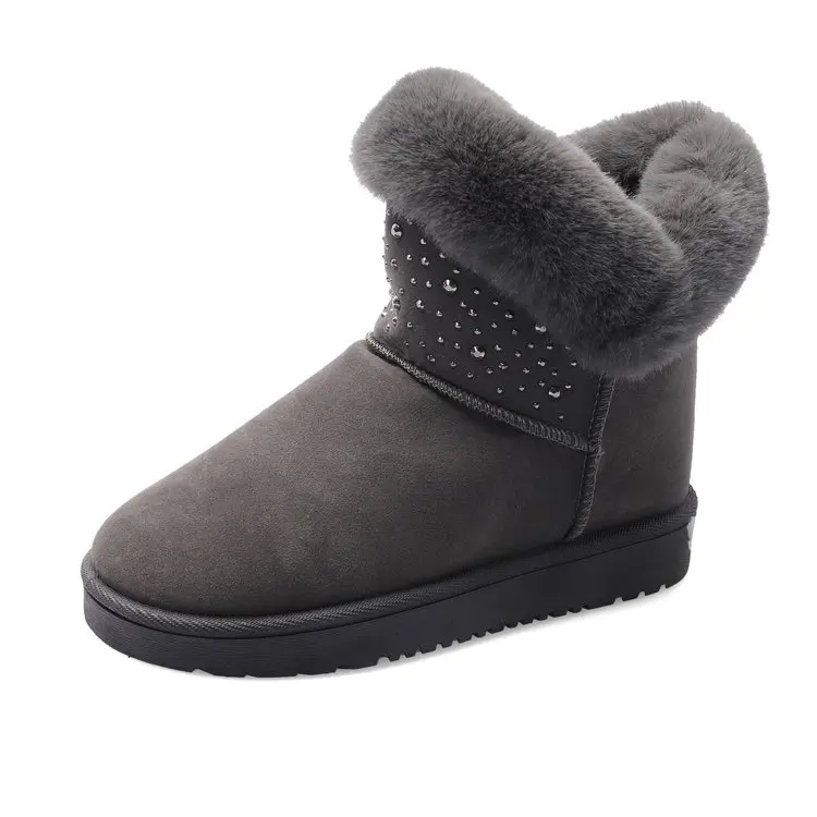 Г. Зимние женские Теплые ботильоны модные зимние ботинки на искусственном меху легкая теплая обувь на плоской подошве