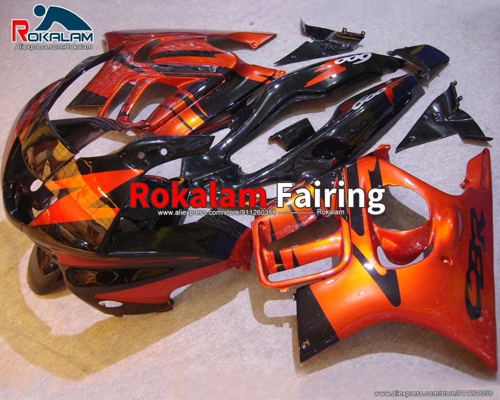 

Чехлы для мотоциклов Honda CBR600 F3 97 CBR 600 1997 1998 CBR 600 F 3 98, комплект черных и оранжевых обтекателей (литье под давлением)