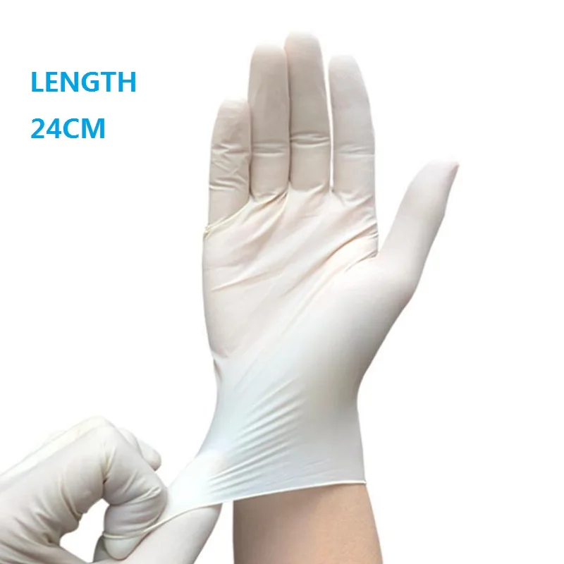 Universal Latex Gloves Disposable White Non-Slip Acid Laboratory