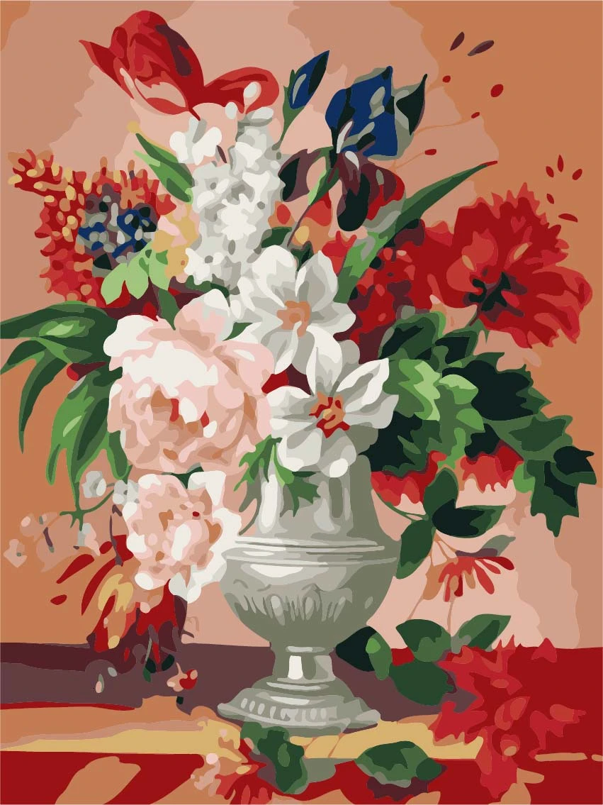HUACAN картины по номерам Цветок акриловая ручная роспись живопись рисунок на холсте украшение дома подарок - Цвет: SZHC2259