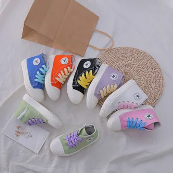 

Canvas Children Shoes Kids Boy Sneakers Classical Candy Color Shoes Teenage Kid Girls High Top Kids Shoes tenis infantil D07065