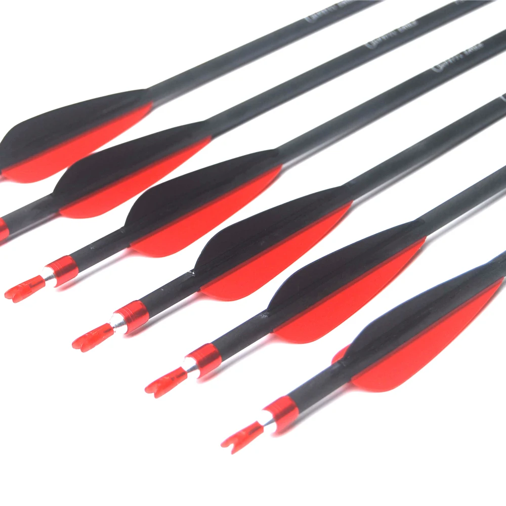 28"30"31" Archery Pure Carbon Arrows Spine 300 400 With Changeable Arrowhead Nock for Recurve or Compound Bow Hunting