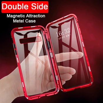 

360 Full Cover for Samsung Galaxy A7 A8 A9 A10 A20 A30 A50 A60 A70 Double Side Magnetic Metal Glass Heavy Duty Protection Coque