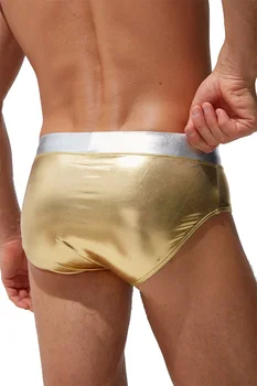 

Men Swimwear Mens Sexy Trunks Briefs Beach Board Shorts Swimsuit Male Summer Beachwear Underwear Bathing Suit cueca hombre Gold
