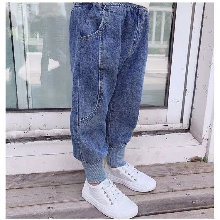 Джинсы для мальчиков от 4 до 10 лет, осень-весна, новинка, модные детские джинсы детские штаны хорошего качества штаны для мальчика