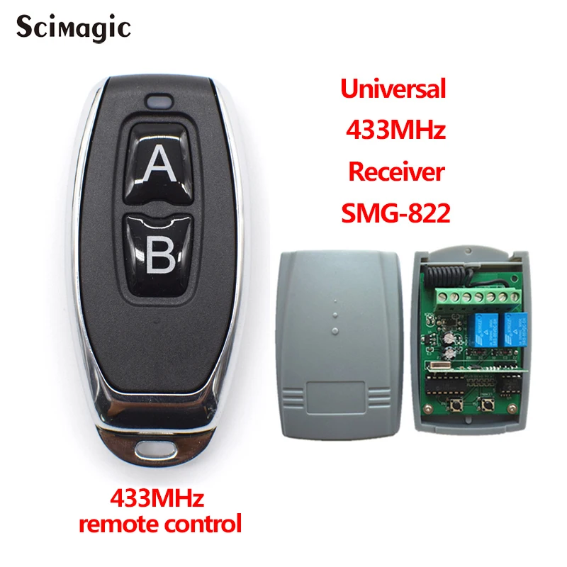 

Universal 433MHz 12V 24V DC Wireless 2CH RF Remote Control Switch RF Relay Receiver Command For Gate Garage Door Opener