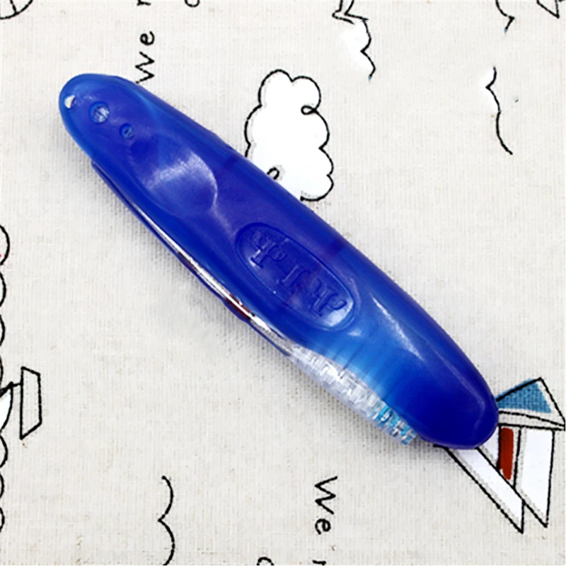 Складная зубная щетка, 1 шт., портативная зубная щетка для путешествий, кемпинга, мягкая Складная зубная щетка, гигиенические инструменты для чистки полости рта - Цвет: Синий