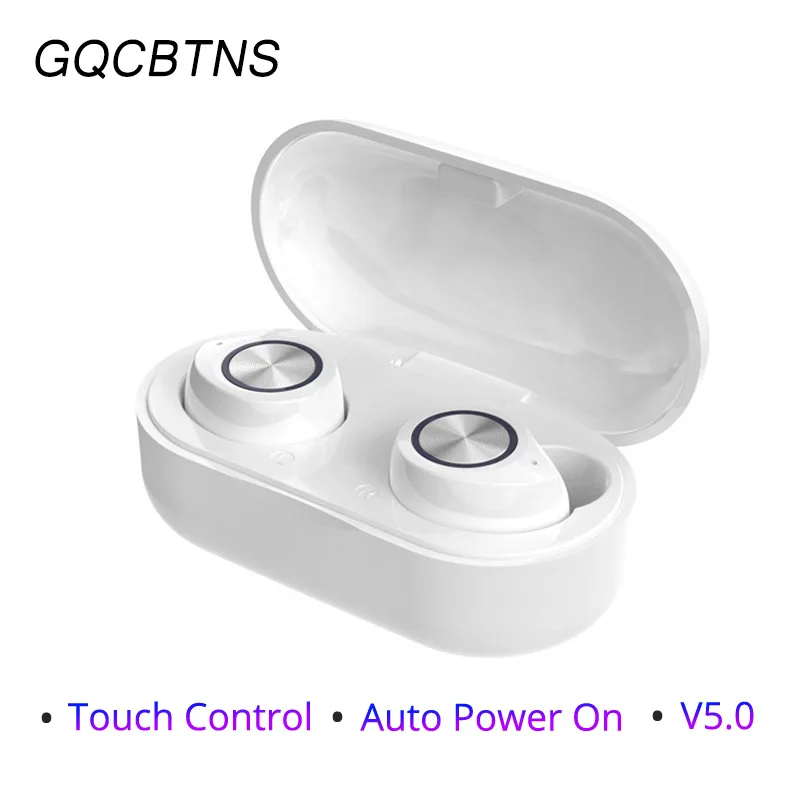 White TW60 Мини Bluetooth наушники сенсорное управление гарнитура с микрофоном водонепроницаемые настоящие беспроводные наушники для IOS/Android samsung все телефоны - Цвет: White