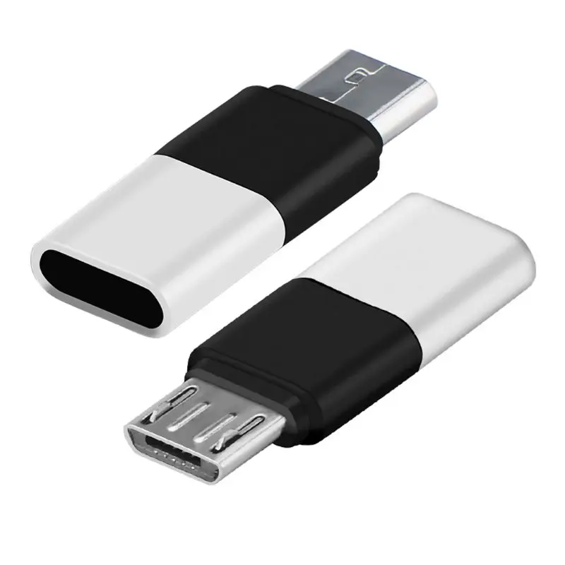 Серебристый Тип C адаптер конвертер Разъем для samsung huawei Xiaomi Android телефон планшет микро USB мужчин и женщин Новинка - Цвет: Серебристый
