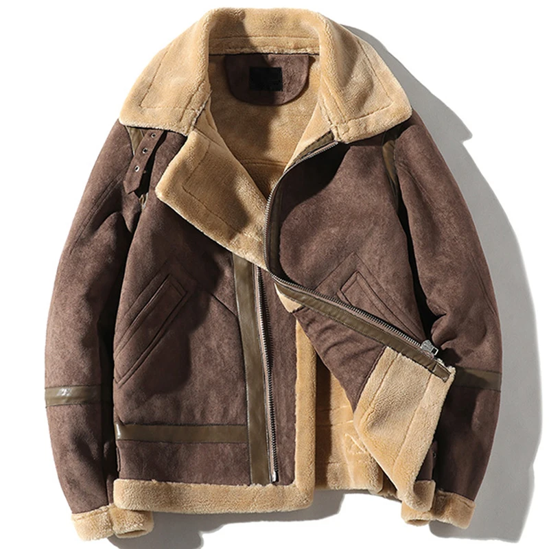 Винтажный бомбер для мужчин s, пальто из искусственного меха, зимние 5XL, фирменные мужские куртки из искусственного меха, Мужское пальто в европейском стиле, негабаритная уличная одежда A861