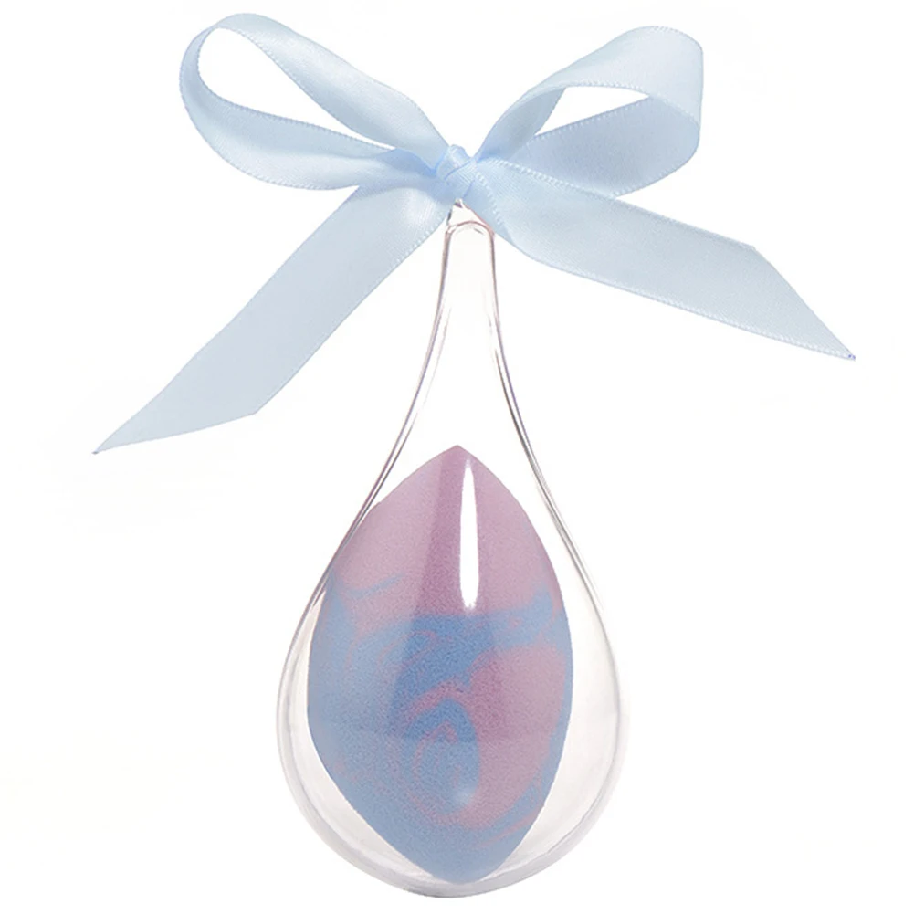 

Cosmetic Puff with Water-drop Shape Box Makeup Sponge Powder Flocking Multicolour Anti Bacterial Soft Foundation Makeup Puff