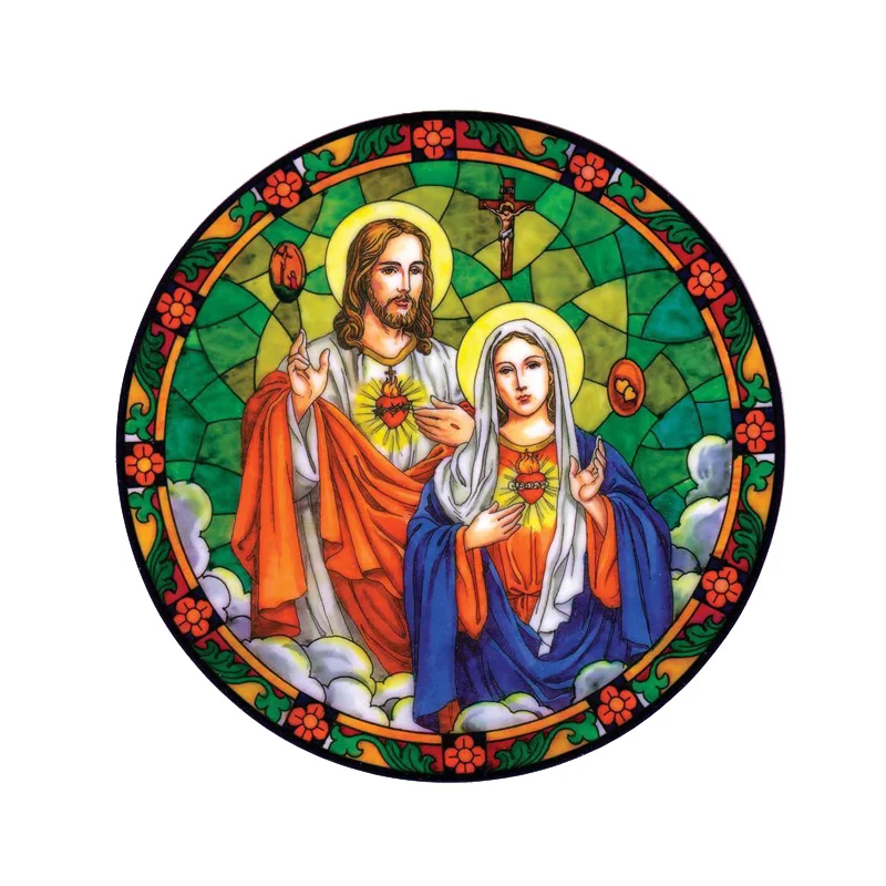 

Creative SACRED HEARTS OF JESUS & MARY Car Sticker Window Superior Quality Vinyl Reflective Cover Scratches Waterproof PVC