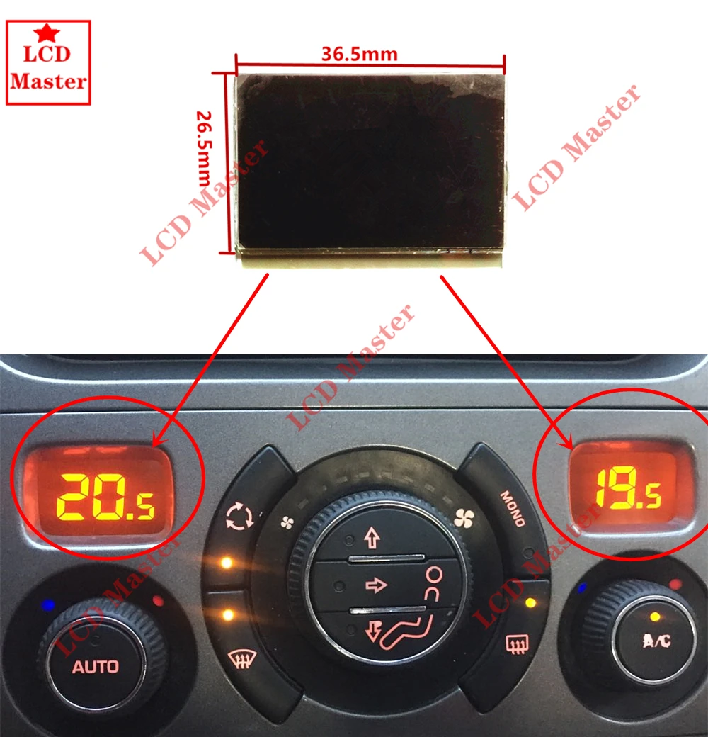 1Pcs Car ACC Lcd Panel Module Display Monitors Pixel Repair Air Conditioning Information Screen Peugeot 308 308CC 408 lcd display