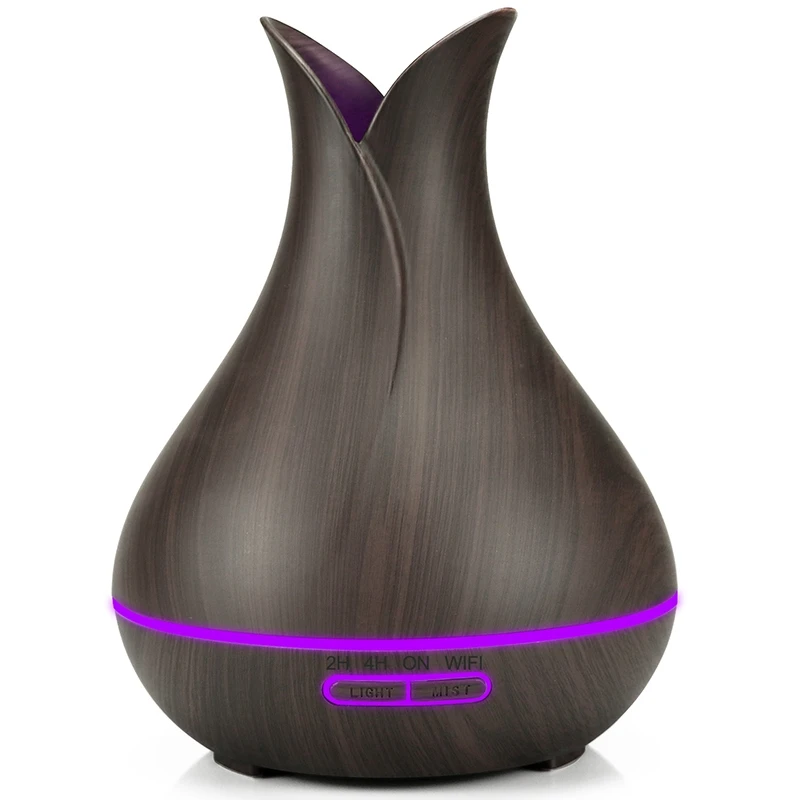 Preise Alexa Google App Voice Control 400ml USB Elektrische Aromatherapie Air Diffusor Holz Ultraschall Smart wifi Luftbefeuchter Hause