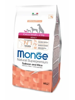 

MONGE MONGE SPECIALITY DOG EXTRA SMALL ADULT for adult dogs of small breeds with salmon and rice