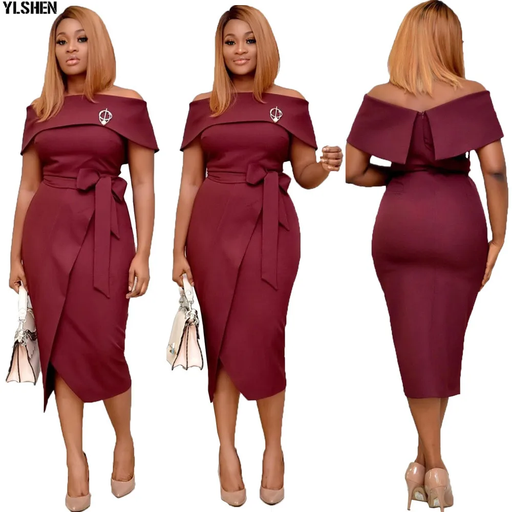 2019 New Arrival Spring and Autumn African Dresses for Women Plus Size Off Shoulder Long Africa Dress African Clothes M-XXL 02
