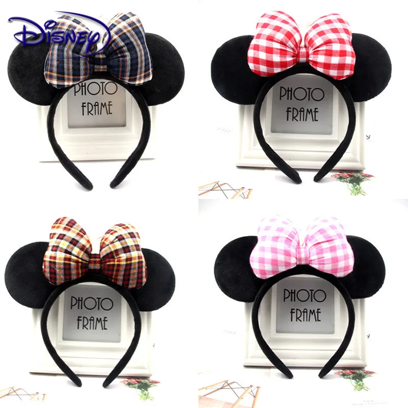 Женский ободок для волос с Микки и Минни блестящий черный ушками вечерние