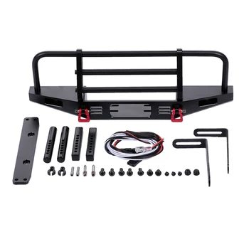

Adjustable Metal Front Bumper with 2 LED Light for 1/10 RC Crawler Traxxas TRX4 Defender Axial SCX10 SCX10 II 90046 90047