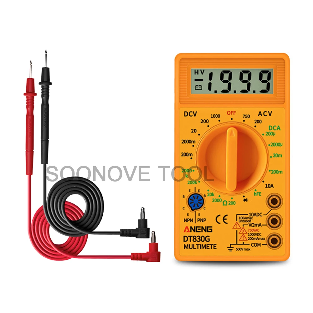 ANENG DT830G цифровой мультиметр AC/DC Автоматический диапазон ручные ЖК-цифровые мультиметры Вольтметр Амперметр Ом зуммер тестер