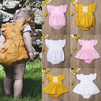 

0-24M Newborn Kids Baby Girl Boy Clothes Lace Short Sleeve Summer Romper Elegant Plain Casual Sunsuit Cute lovely cotton Outfits