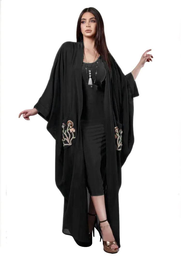 AliExpress модное женское платье вышитый кардиган халаты, Дубай халаты Lr196