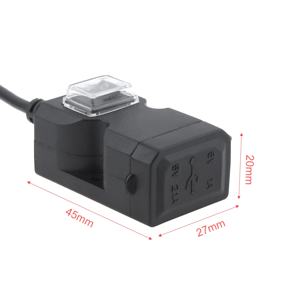 9 V-90 V DC 5V 2.1A 1A двойной USB Адаптер зарядного устройства водонепроницаемый мотоцикл зарядное устройство с кнопкой переключения и двумя видами кронштейнов